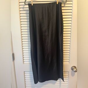 Madewell Elegant Black Satin Maxi Skirt